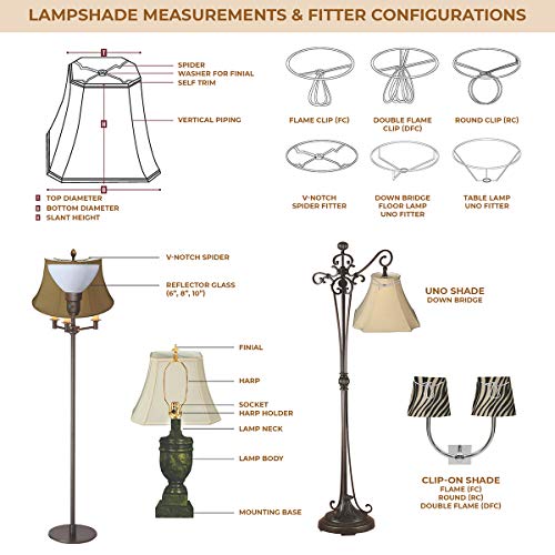 10 inch clip on lamp shade