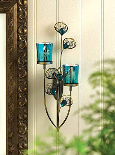 peacock plume wall sconce