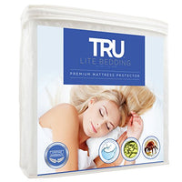 Twin XL Size - Premium Waterproof Mattress Protector - Vinyl Free Mattress Cover - Hypoallergenic Breathable Cotton Terry Bed Cover - Protects from Dust Mites, Allergens, Bacteria