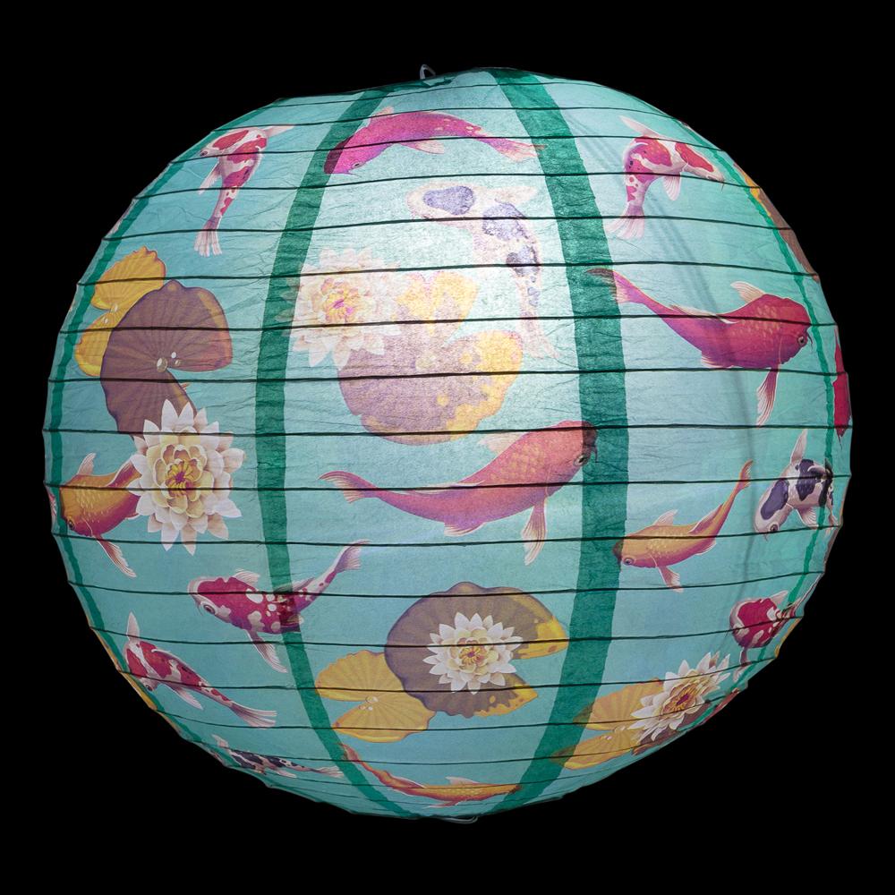 14 Inch Pink Cherry Blossom Tree Japanese Paper Lantern - Luna