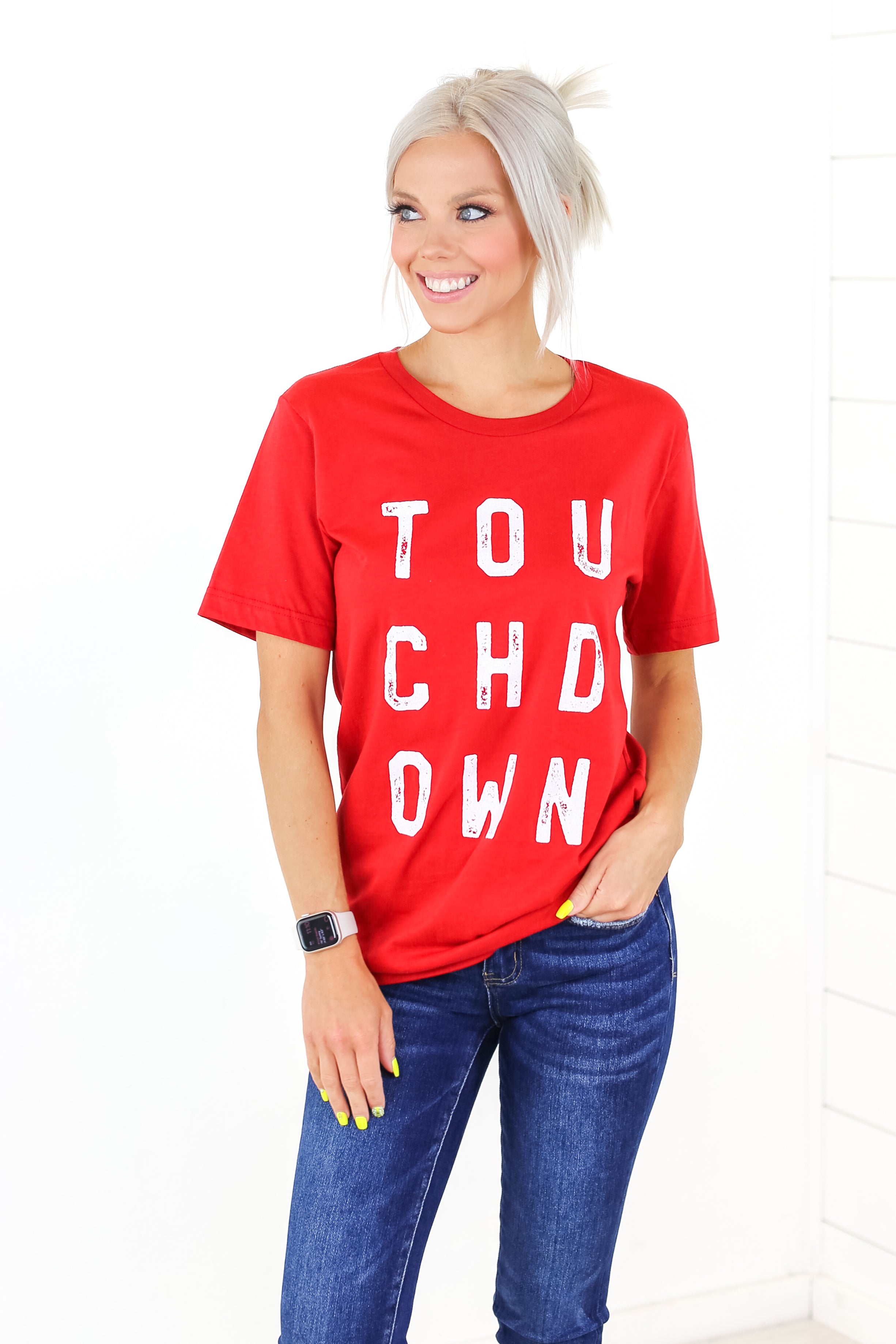  Retro Touchdown Graphic Tee - 3 Colors 