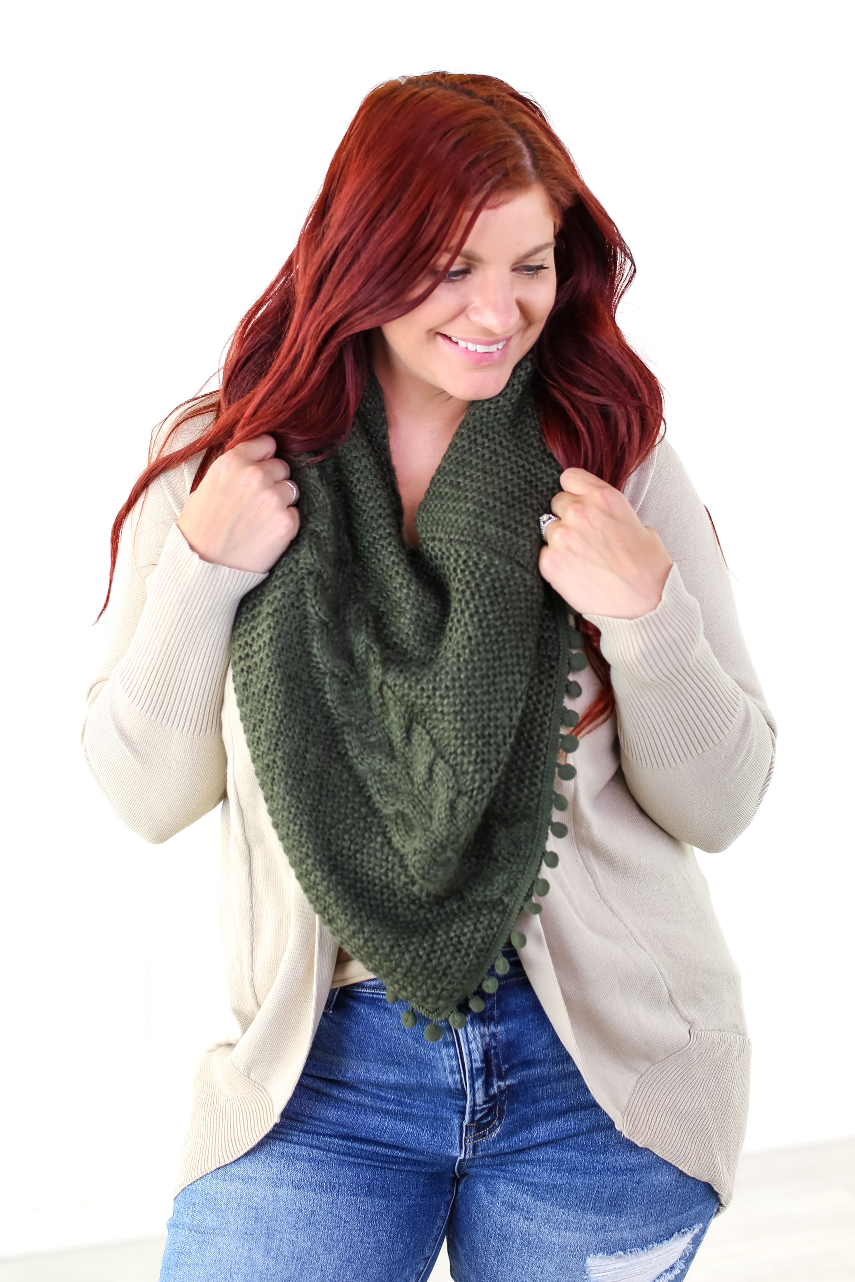  Stay Warm Pom Pom Tube Scarf - 2 Colors 