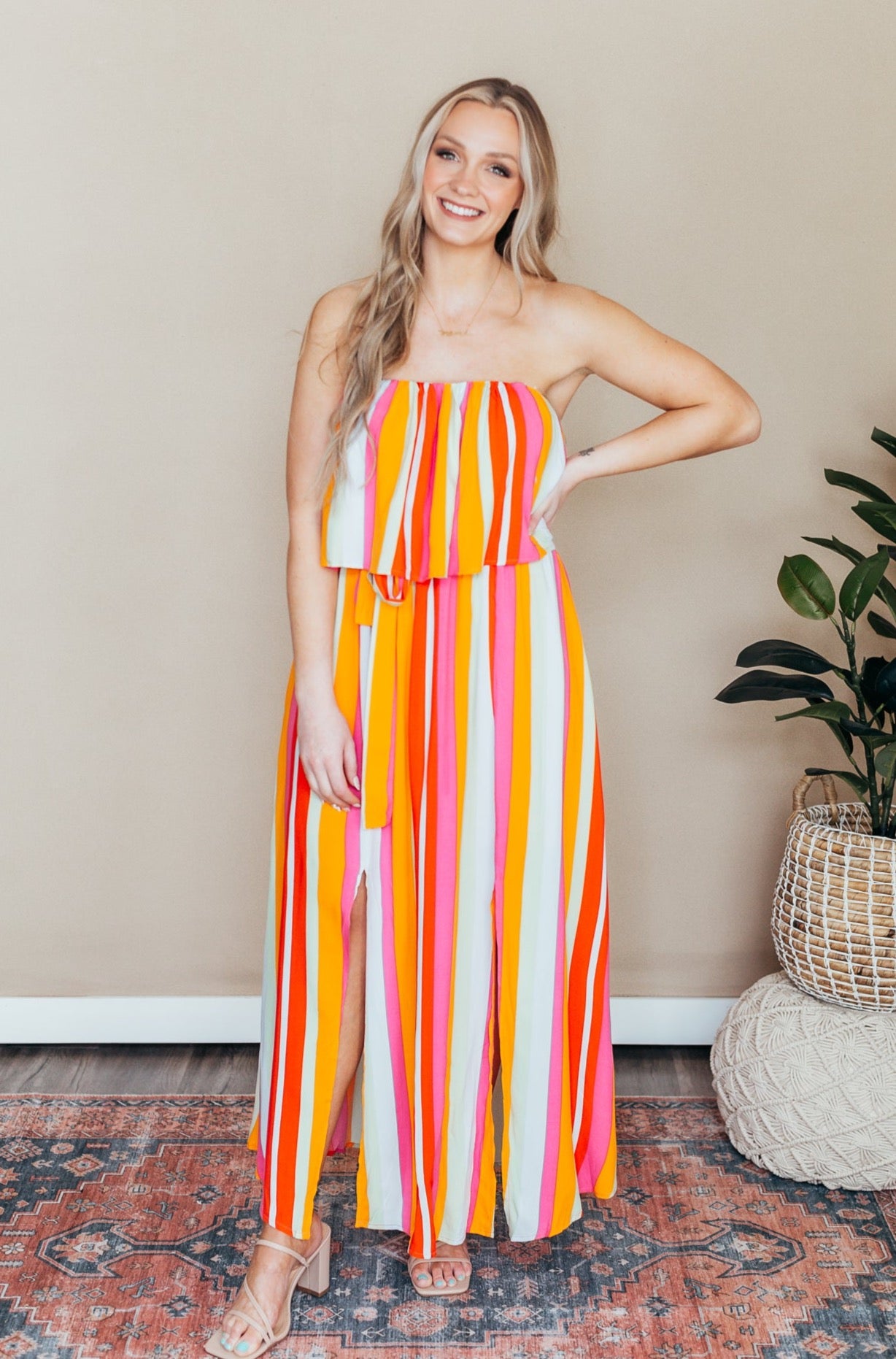  Sadie Double Slit Maxi Dress 