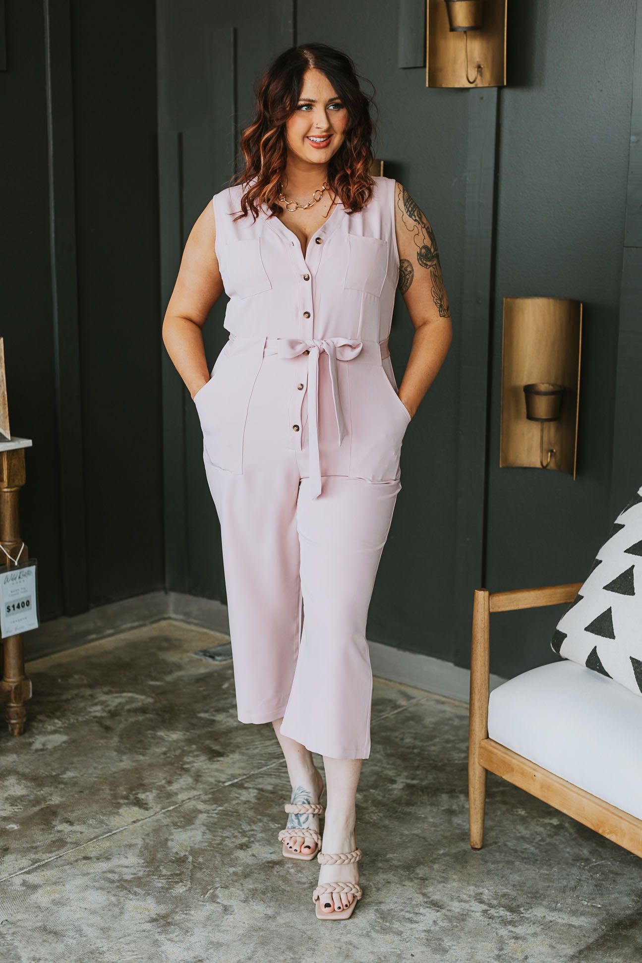  Lucy Front Tie Jumpsuit - 2 Colors 