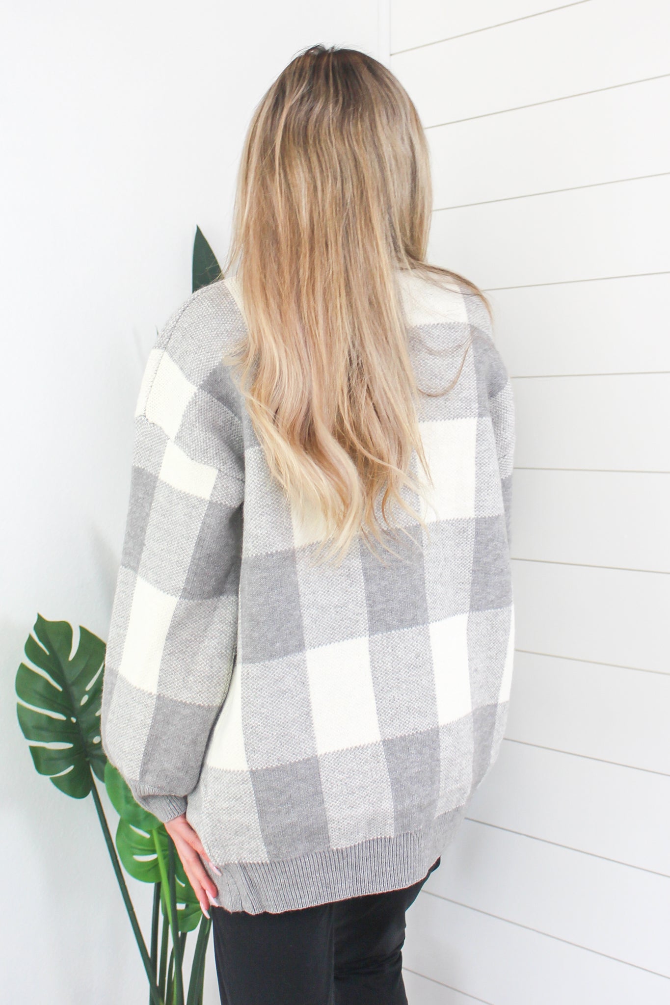 Dreamers Checkered Cardigan