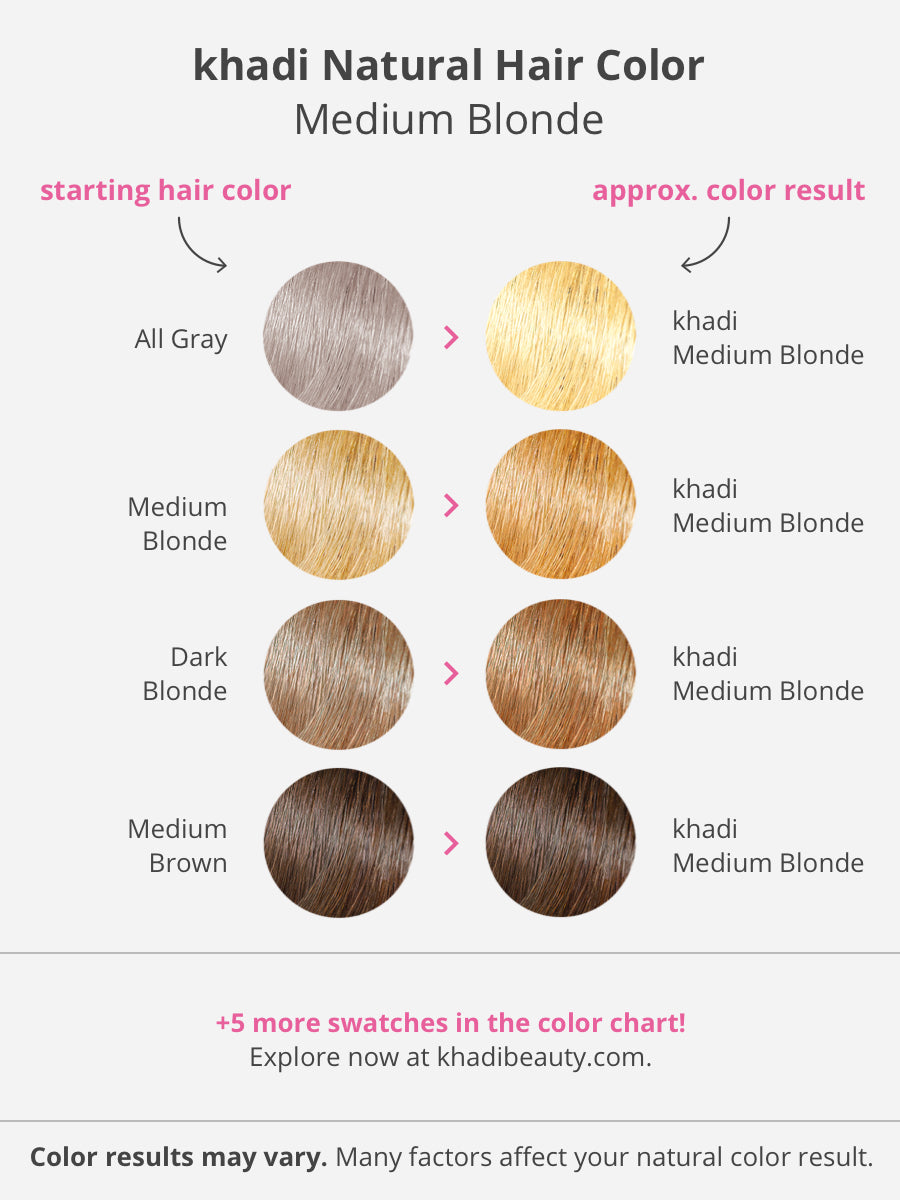 khadi Natural Hair Color Medium Blonde - For Warm Medium Blonde Hair