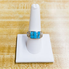 Barbwire Men's Turquoise Ring