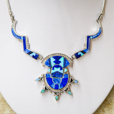David Rosales Blue Sky Aztec Necklace