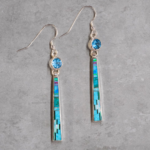 David Rosales Stardust Blue Topaz Earrings