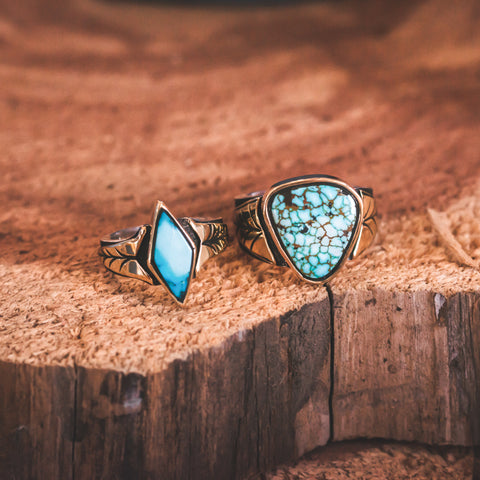 Glandon Turquoise Wedding Rings