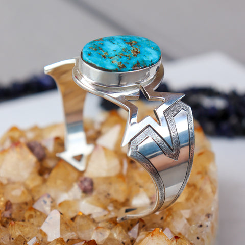 Handmade Turquoise Star Bracelet by Skylar Glandon - Side