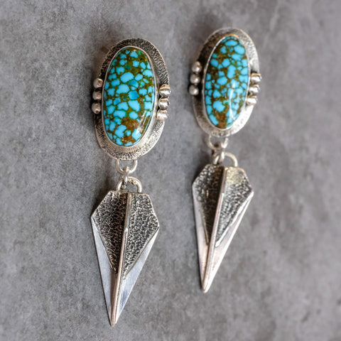 Kingman Turquoise Arrowpoint Earrings by Skylar Glandon