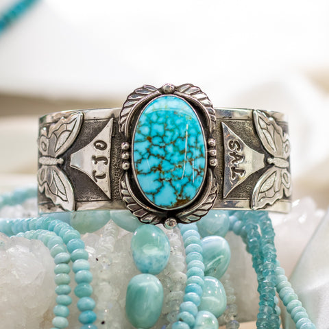 Kingman Turquoise Butterfly Bracelet