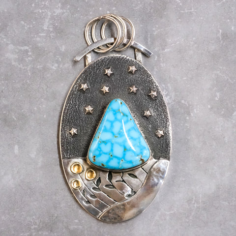 Kingman Turquoise Night Sky Pendant by Skylar Glandon