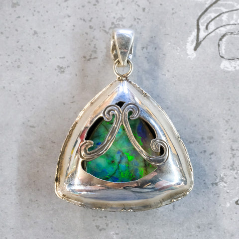 Reversible Sterling Opal Pendant by Gary Glandon - Front