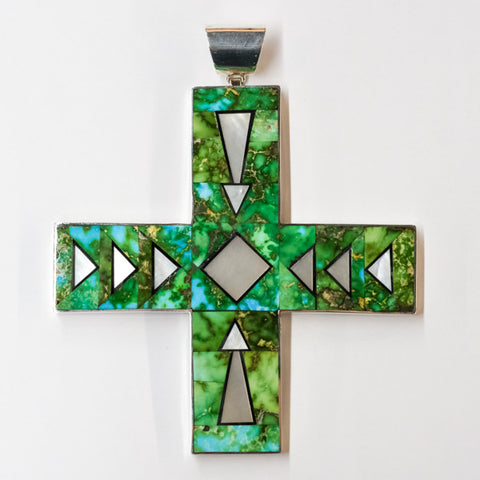Sonoran Turquoise Cross Pendant by David Rosales