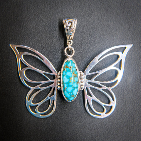 Turquoise Butterfly Pendant by Skylar Glandon