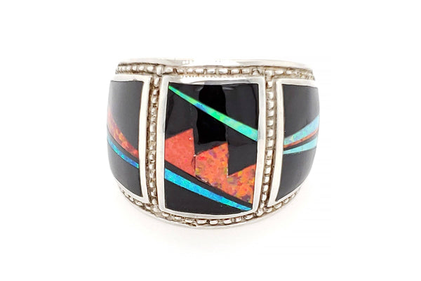 Bold David Rosales Red Moon Ring - Native American Jewelry - Stagecoach ...