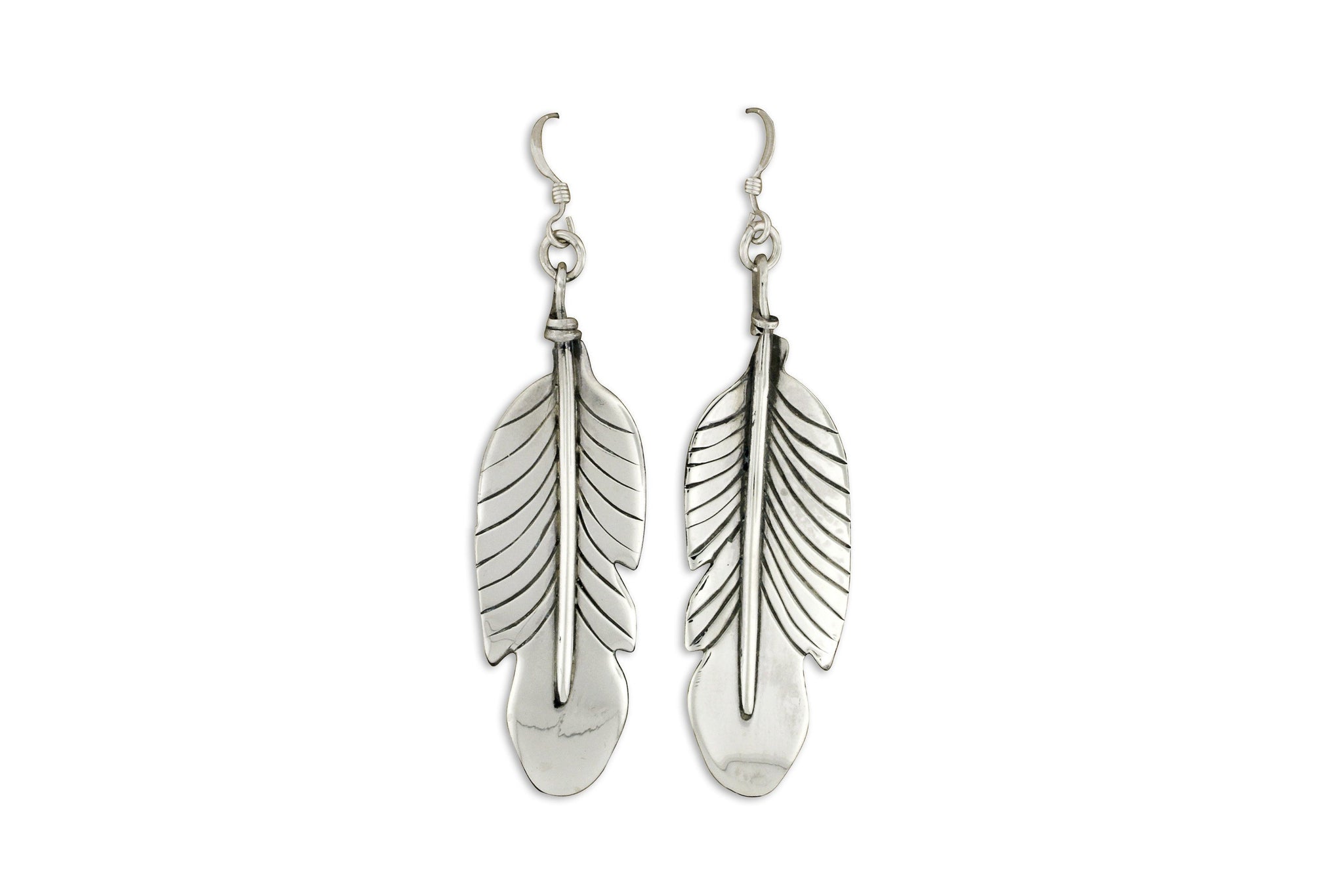 Sterling Silver Feather Earrings By Gary Glandon Stagecoach Jewelry