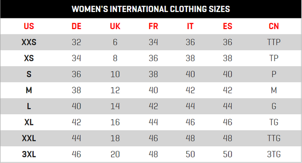 puma men's clothing size chart