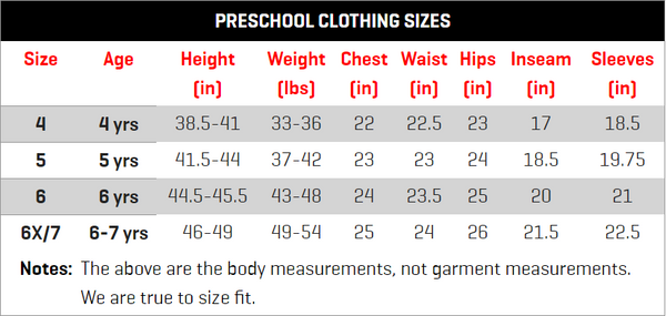 puma clothing size chart uk