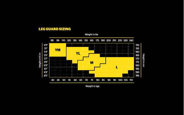 Storelli Leg Guard Size Chart