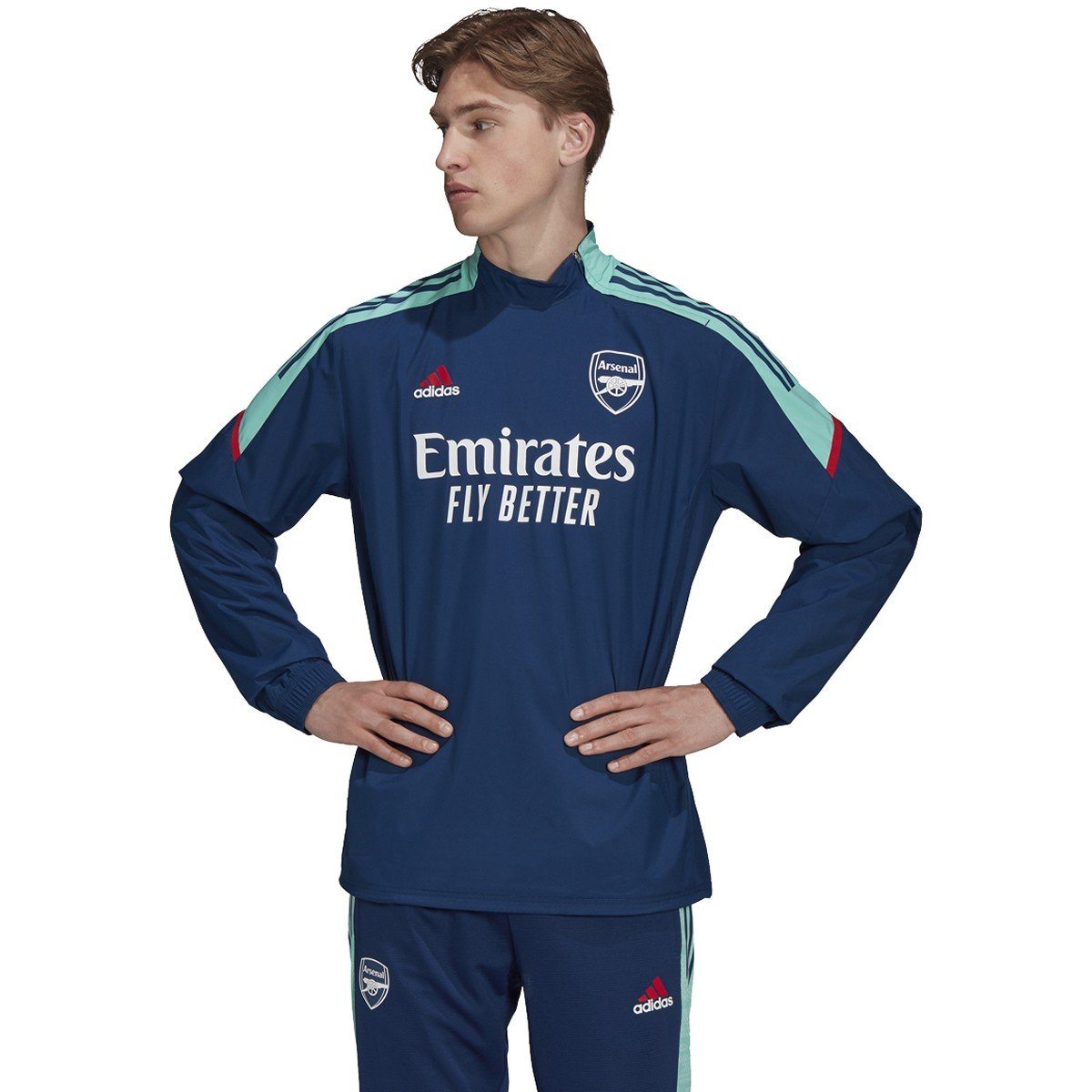 Image of adidas Men's 2021-22 Arsenal 2021-22 Training Hybrid EU Top 