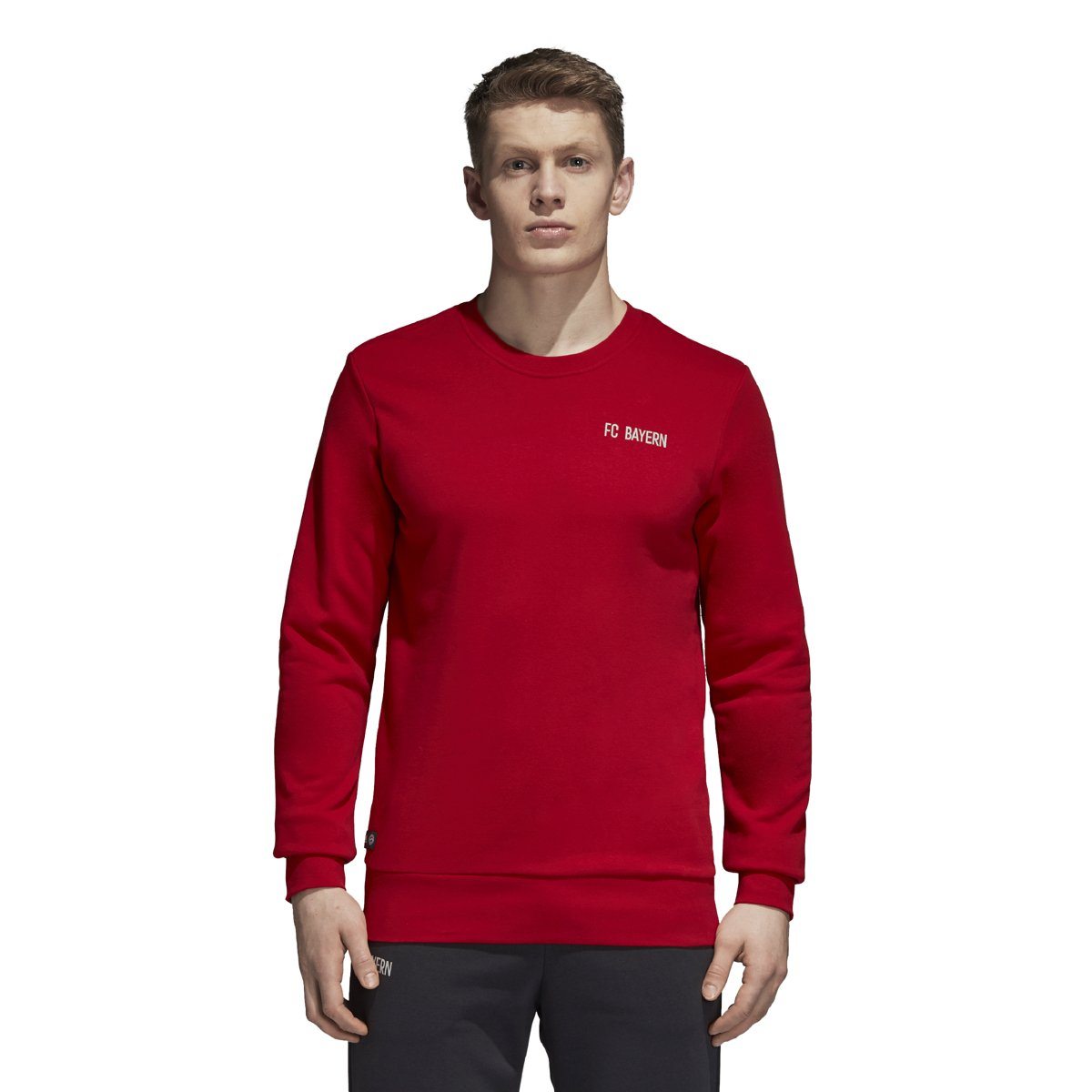 adidas Men's Bayern Munich Home Graphic Sweatshirt CW7340 Goal Kick Soccer