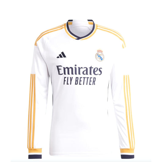 Adidas Real Madrid 23/24 Long Sleeve Home Jersey Juniors' - IB0012