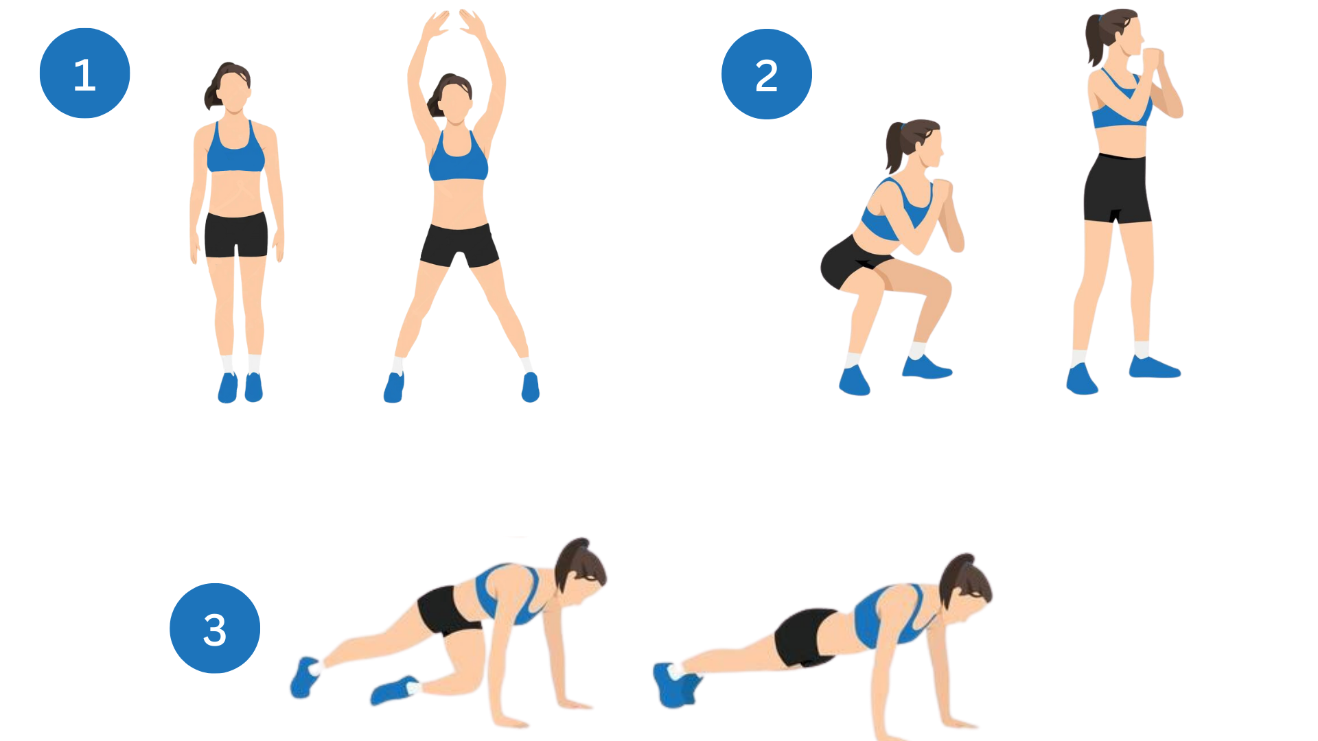 Rotina HIIT para iniciantes: Jumping Jacks, Squats e Mountain Climbers