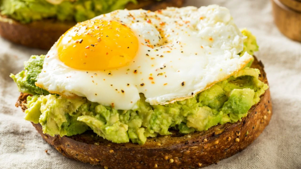 Whole wheat toast with avocado and egg
