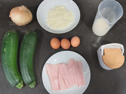 Ingredientes para el pastel de calabacín