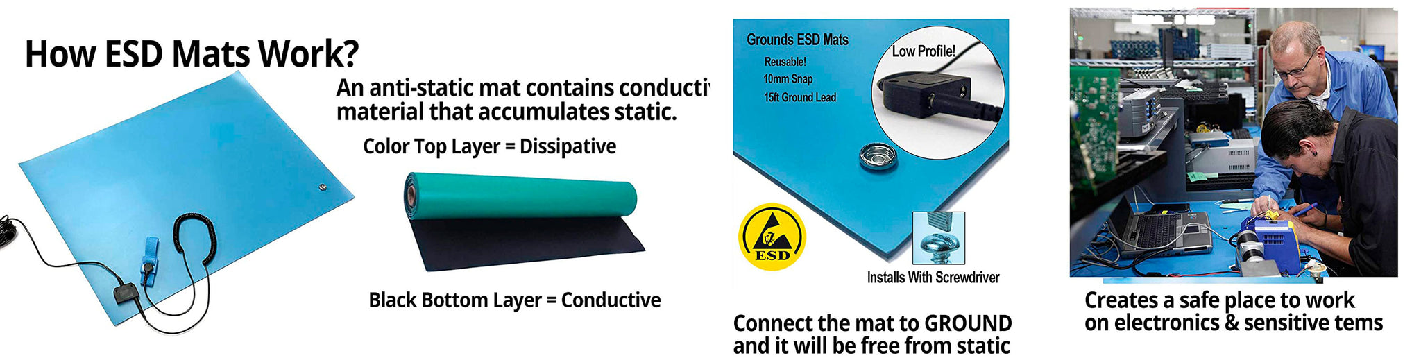 Anti-Static ESD Rubber Table Mat - MRO Essentials