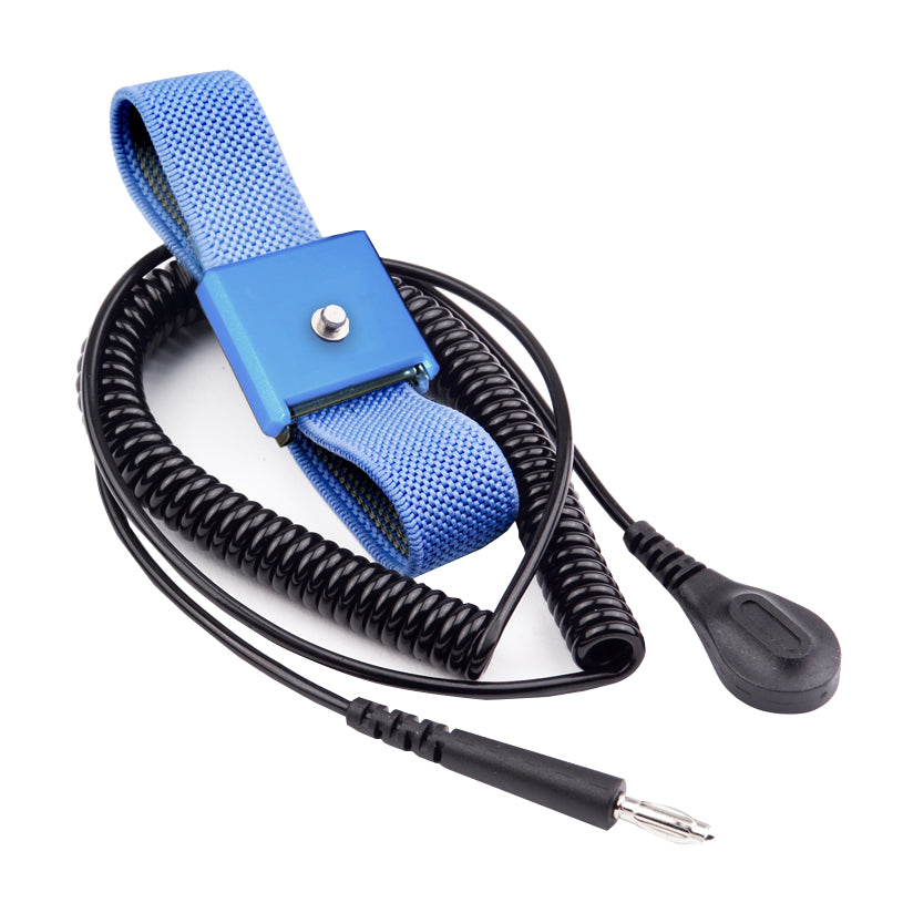 WB8000 ESD Wrist Band & Coil Cord Set with a Fabric Band with a Clasp; 6ft, 12ft cords