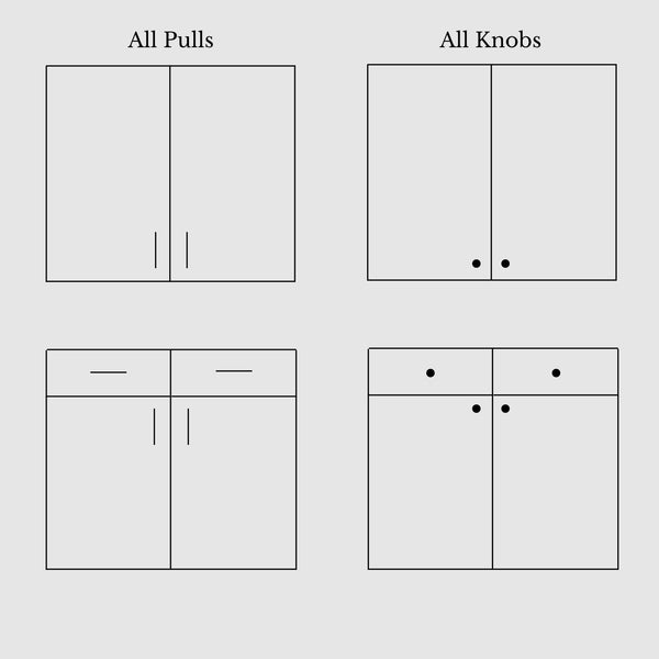 cabinet knobs and pulls placement