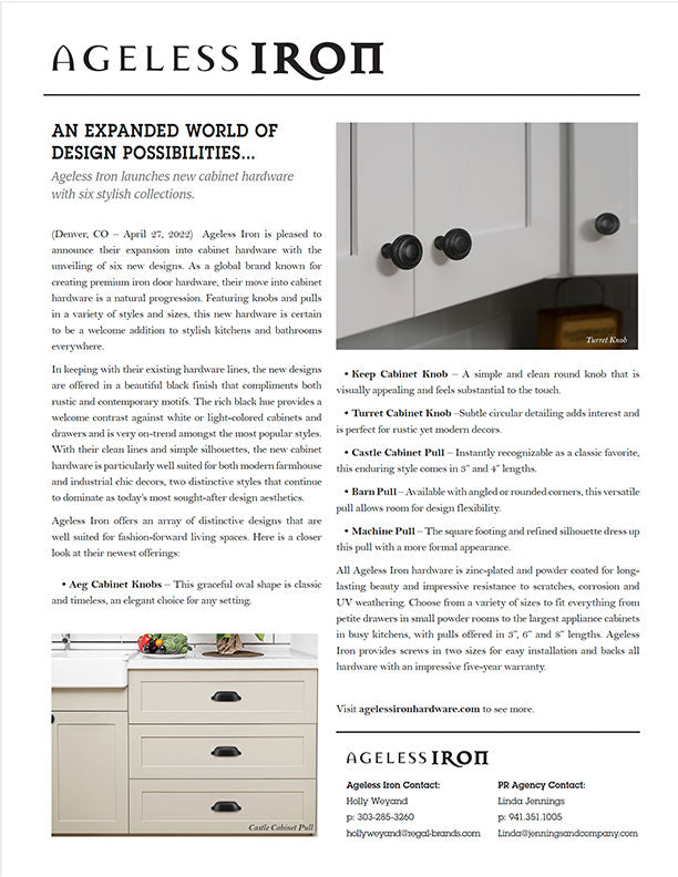 Ageless Iron Cabinet Knobs and Handle Pulls
