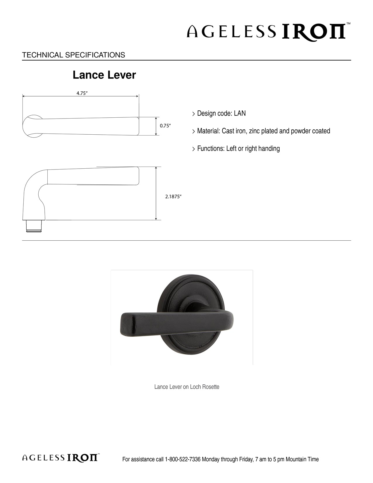Lance Lever Technical Specs