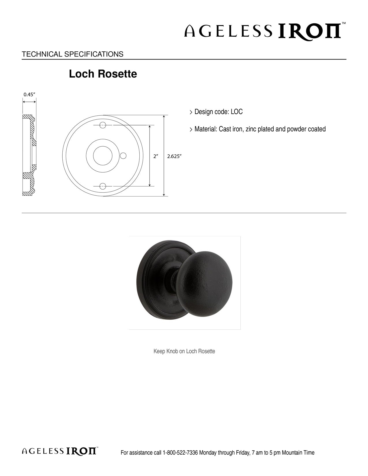 Loch Rosette Technical Specs