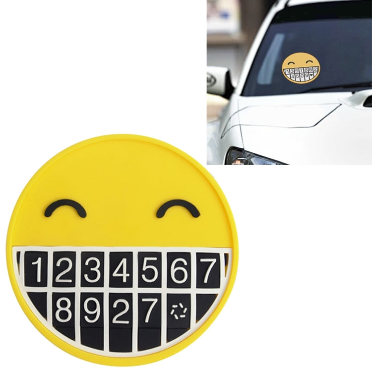 Afbeelding van Auto auto rubber lachend gezicht vorm parkeerbord kaart (geel)