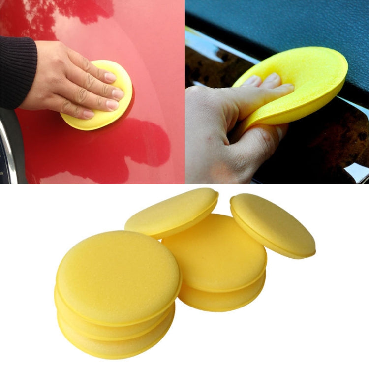 Afbeelding van 5 STUKS Auto Voertuig Wax Polish Foam Sponge Hand Soft Wax Geel Spons Pad voor Car Detailing Care Wash