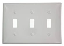 Load image into Gallery viewer, Leviton 80711-GY 3-Gang Toggle Device Switch Wallplate, Gray
