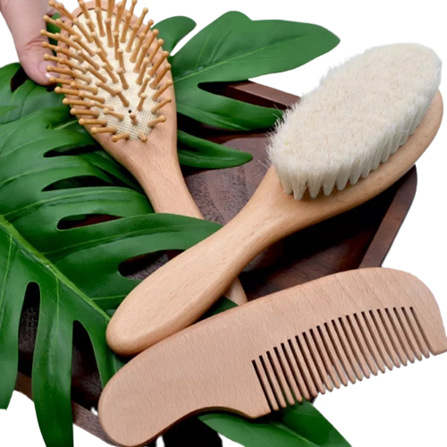 Wooden Baby Brush And Comb Set (3pcs)-image-0