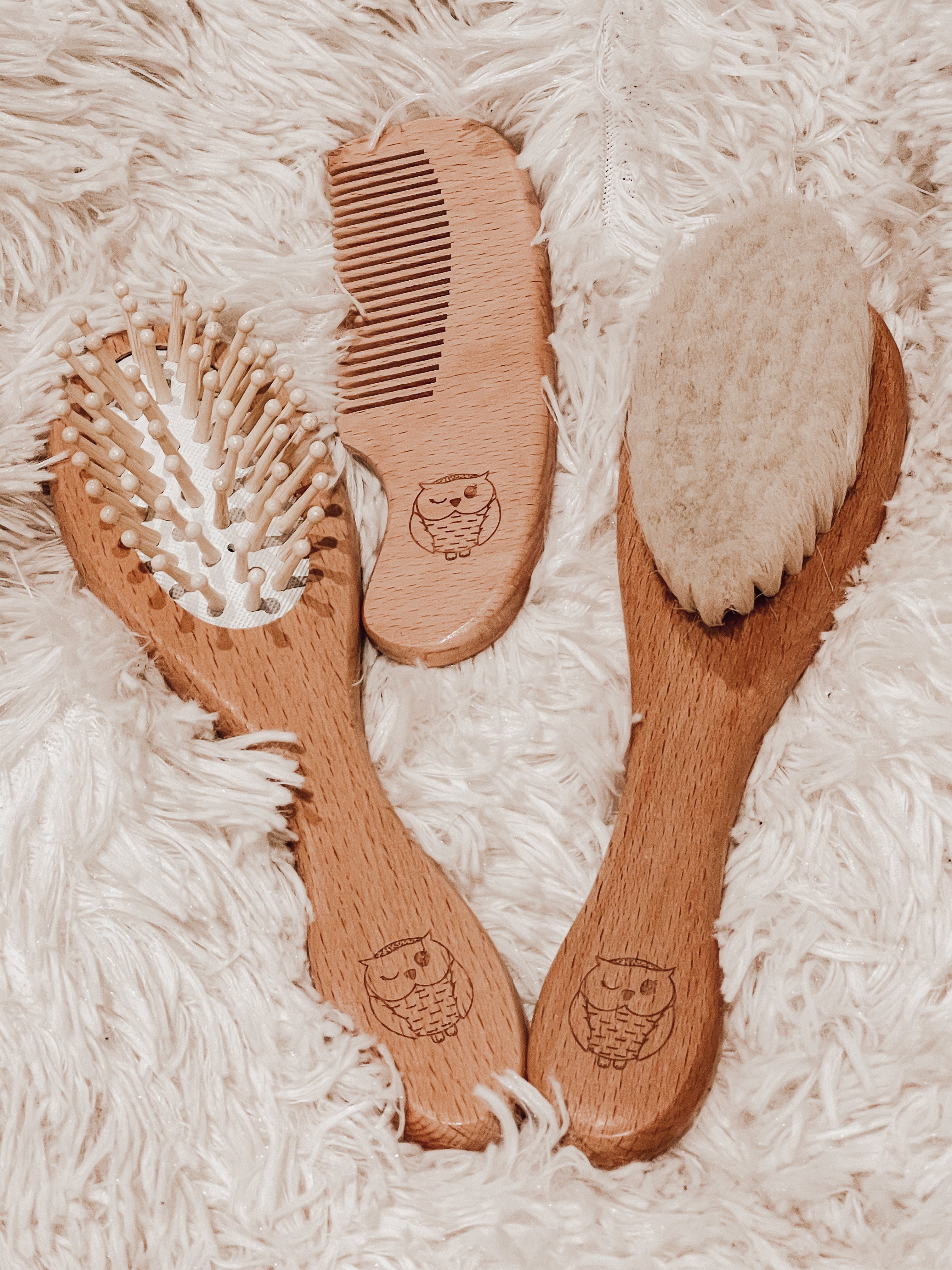 Wooden Baby Brush And Comb Set (3pcs)-image-2