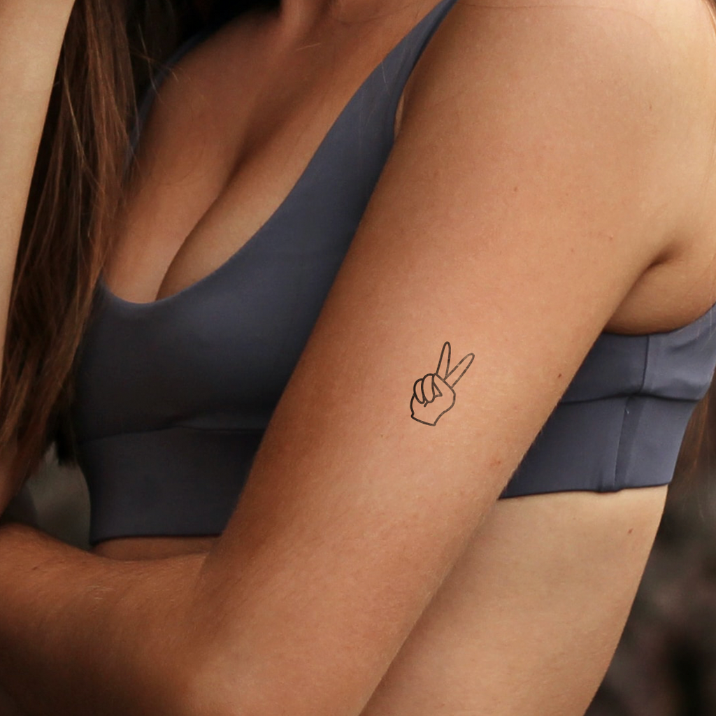 Be Kind Peace Sign Hand Tattoo Wrist Graphic by  designermomscraftboutique  Creative Fabrica