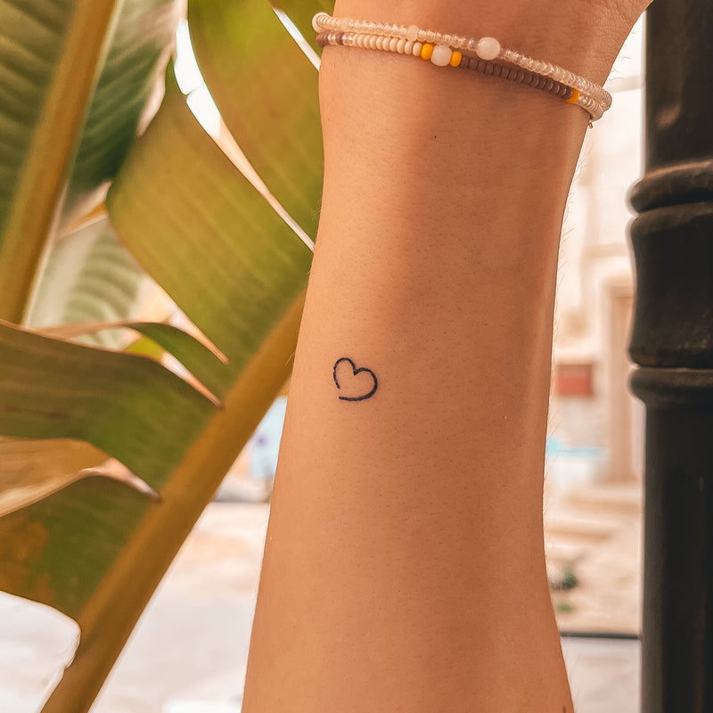 Tiny HandDrawn Heart Temporary Tattoo  Set of 3  Tatteco