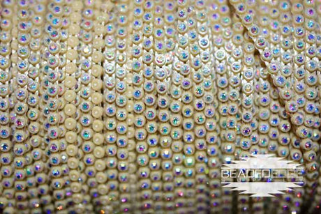 SS8 White w/Crystal  Rhinestone Banding Yard – Beaded Edge Supply