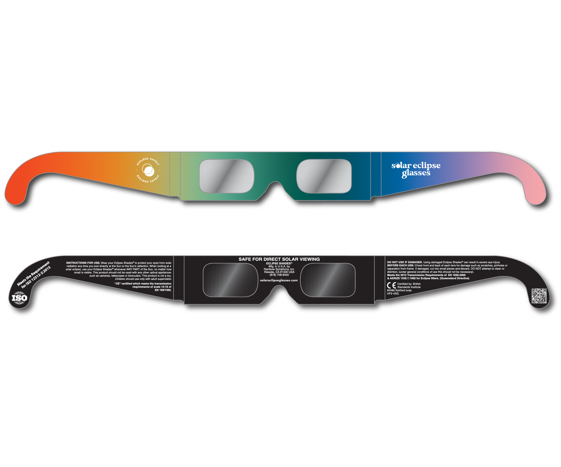 Solar Eclipse Glasses - Ombre Rainbow - Solar Eclipse Glasses product image