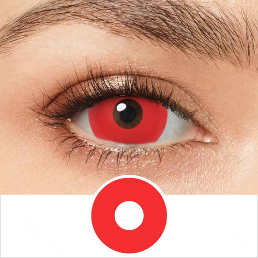 UV Glow Red Mini Sclera Contacts