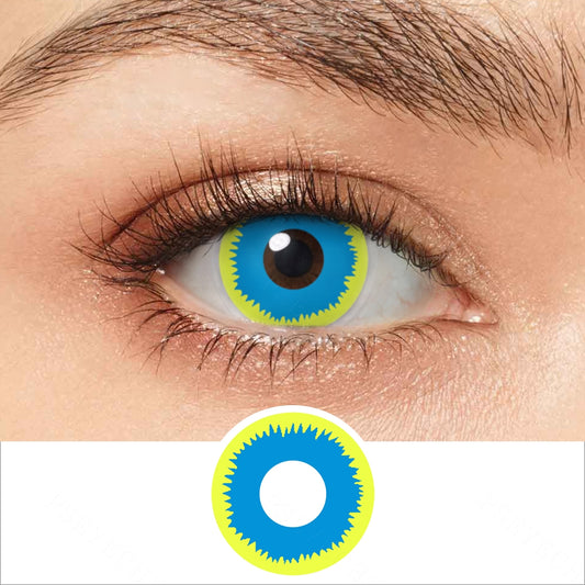 Yellow And Blue Pattern Contacts