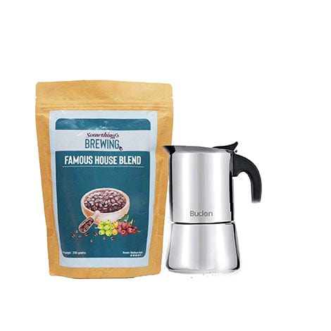 Budan Moka Pot Stainless Steel Coffee Maker - 6 Cup ( 300ml )
